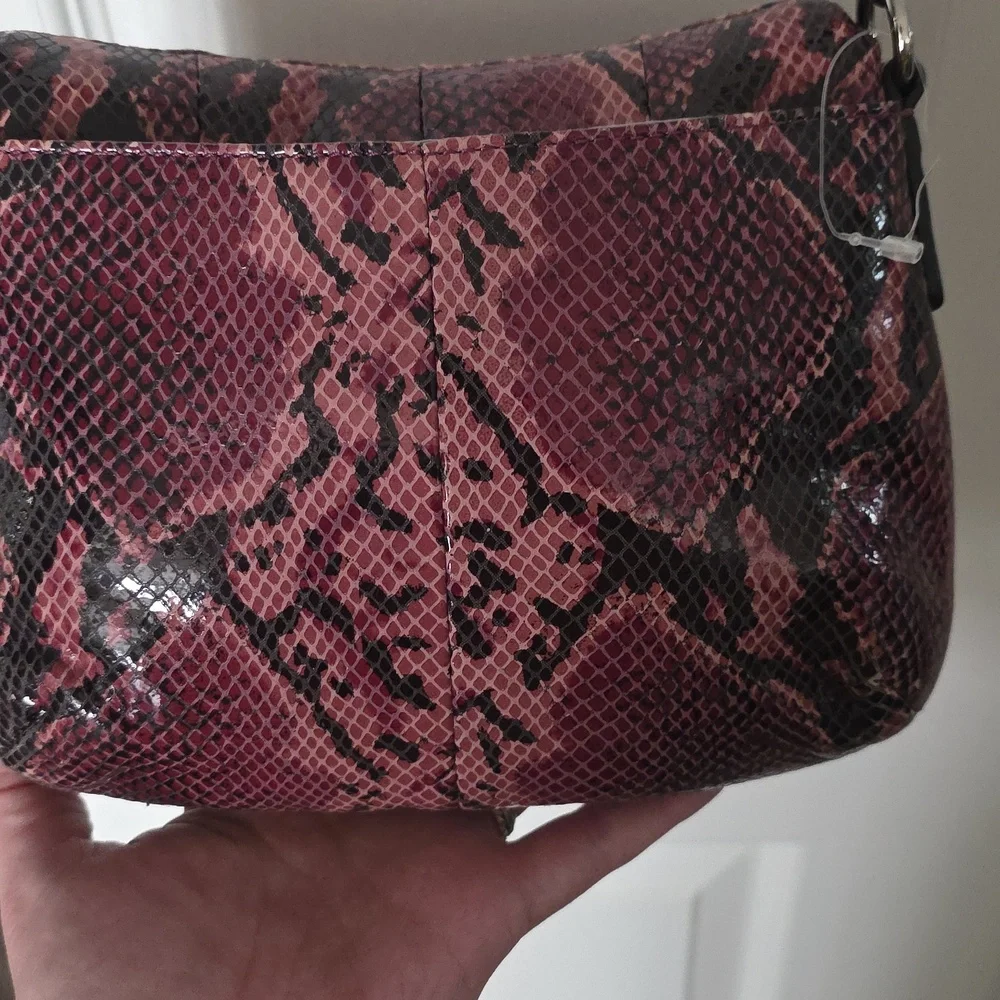 Coach Soho Python Embossed Crossbody/Shoulder Bag in Burgundy Leather - Picture 5 of 12
